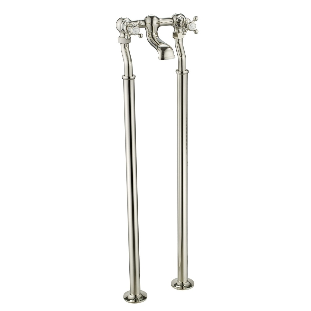 JTP Grosvenor Cross Nickel Freestanding Bath Filler Cut Out